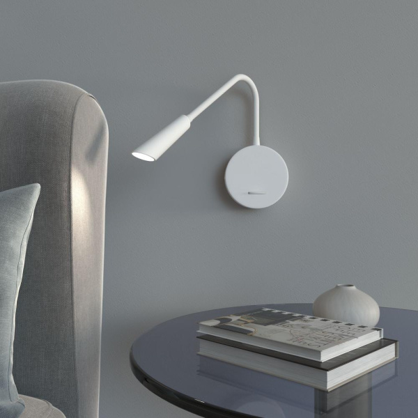 Светильник настенный регулируемый светодиодный Stem с USB-портом и выключателем 40120/LED белый