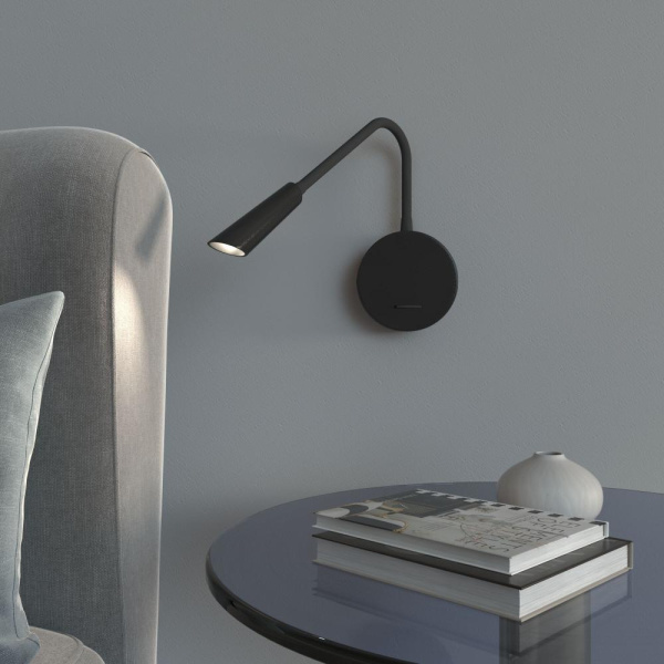 Светильник настенный регулируемый светодиодный Stem с USB-портом и выключателем 40120/LED черный