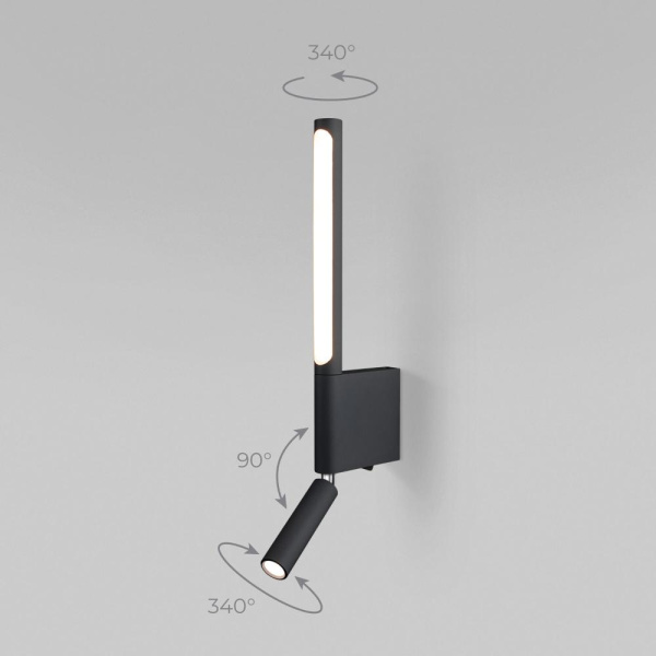 Настенный поворотный светодиодный светильник Sarca LED 3000K 40111/LED черный