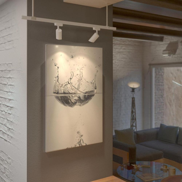 Basic System Трековый поворотный  светильник GU10 Splay белый MRL 1006