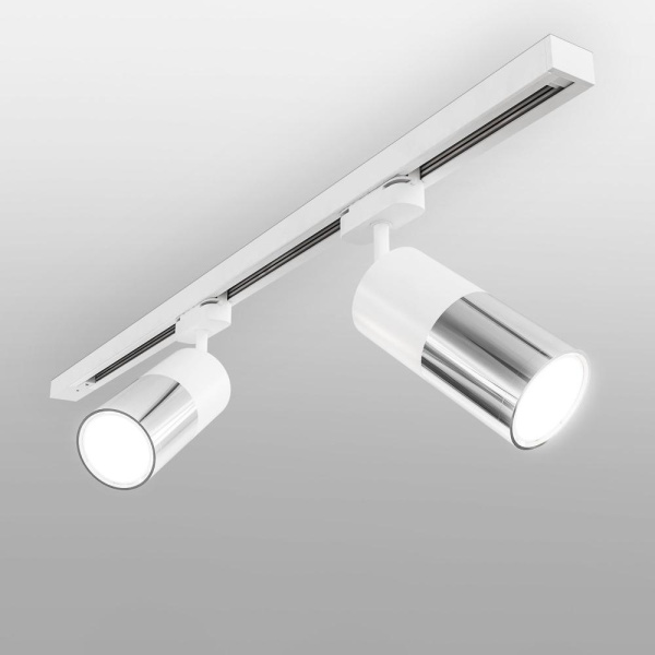 Basic System Трековый поворотный светильник 6W 4200K Avantag Белый матовый/хром LTB27