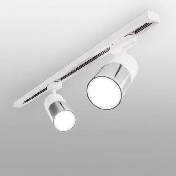 Basic System Трековый поворотный светильник 6W 4200K Avantag Белый матовый/хром LTB27