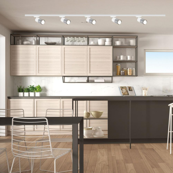 Basic System Трековый поворотный светильник 6W 4200K Avantag Белый матовый/хром LTB27