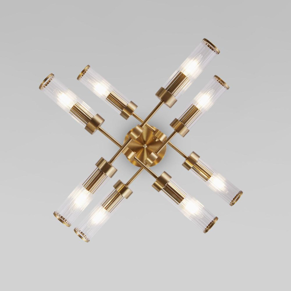 Потолочный светильник со стеклянными плафонами 60166/8 латунь