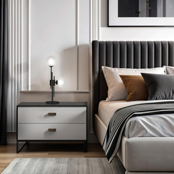 Настольный светильник со стеклянными плафонами 01383/2 черный