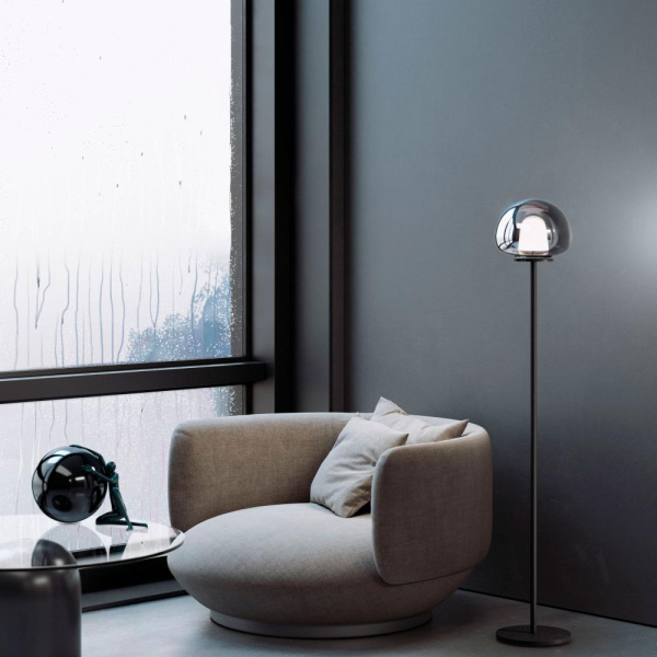 Напольный светодиодный светильник со стеклянным плафоном 90327/1 черный