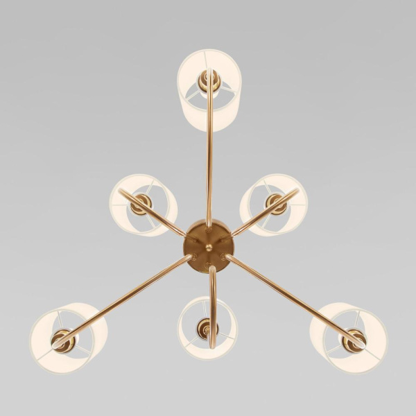 Подвесная люстра с тканевыми абажурами 60164/6 латунь