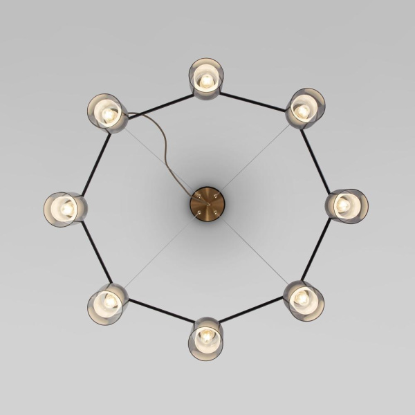 Подвесной светильник со стеклянными плафонами 70219/8 черный/античная бронза