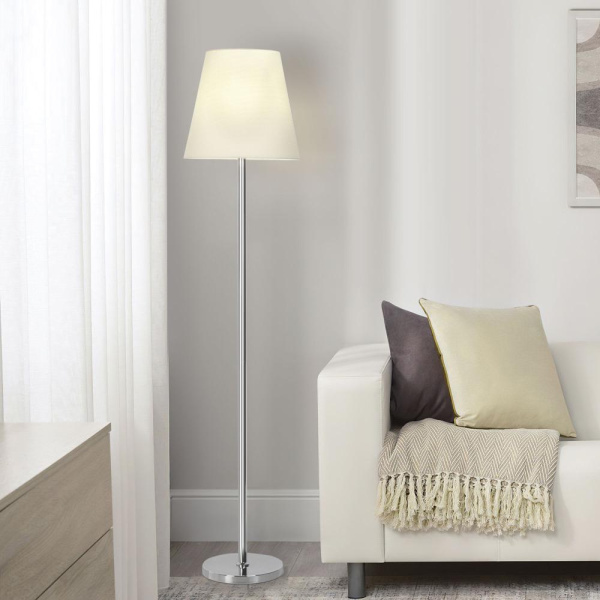 Напольный светильник с тканевым абажуром 01166/1 хром