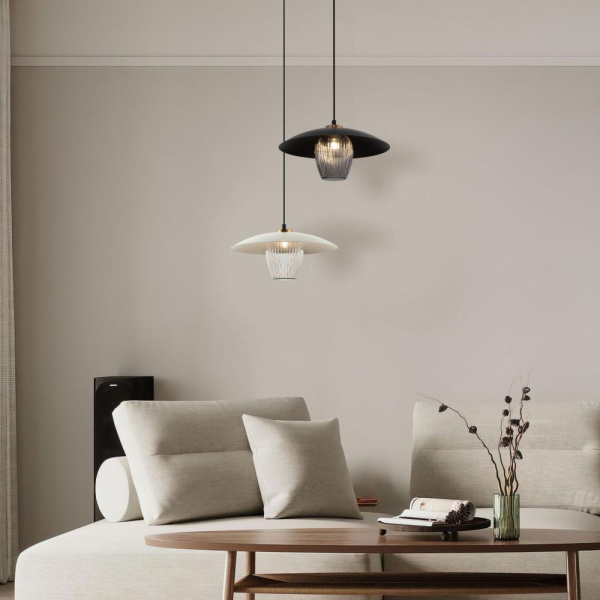 Подвесной светильник со стеклянным плафоном 50259/1 черный/дымчатый