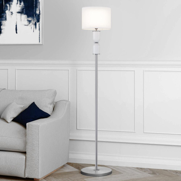 Напольный светильник с тканевым абажуром 01154/1 никель