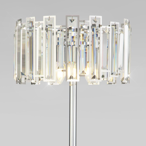 Напольный светильник c хрусталем 01149/3 хром