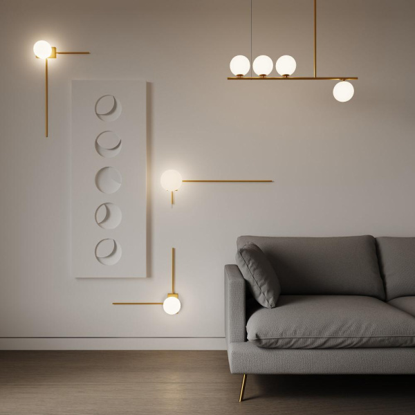 НАСТЕННЫЙ СВЕТИЛЬНИК СО СТЕКЛЯННЫМ ПЛАФОНОМ 40035/1 латунь