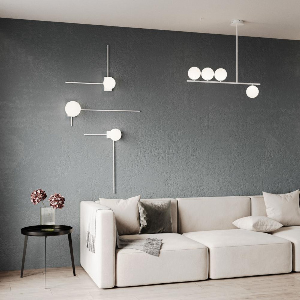 НАСТЕННЫЙ СВЕТИЛЬНИК СО СТЕКЛЯННЫМ ПЛАФОНОМ 40033/1 белый