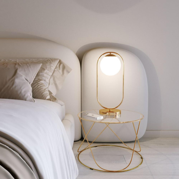 Настольный светильник со стеклянным плафоном 01138/1 золото