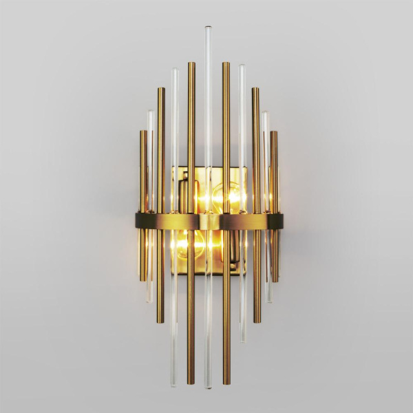 Настенный светильник со стеклянным рассеивателем 356/2 латунь