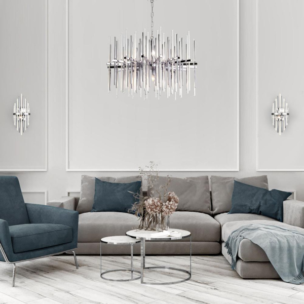 Настенный светильник со стеклянным рассеивателем 355/2 хром