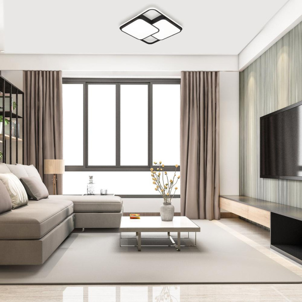 Потолочный светодиодный светильник с регулировкой яркости и цветовой температуры 90253/1 черный