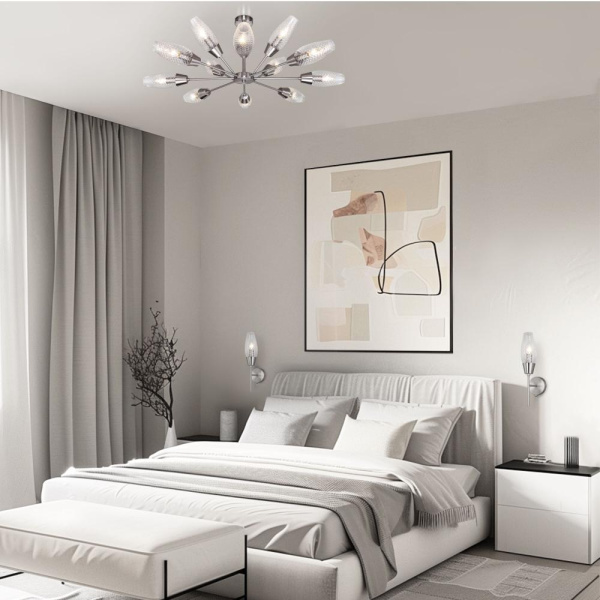 Настенный светильник со стеклянным плафоном 60140/1 сатин-никель