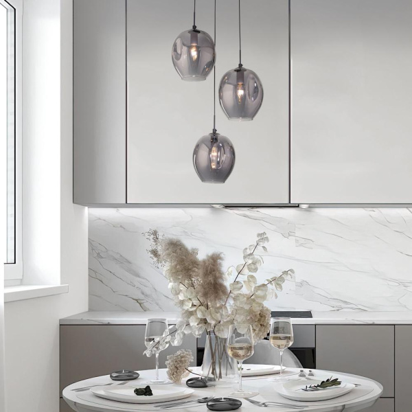 Подвесной светильник со стеклянным плафоном 50195/3 черный жемчуг