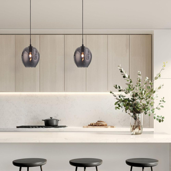 Подвесной светильник со стеклянным плафоном 50195/1 черный жемчуг