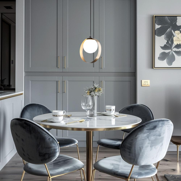 Подвесной светильник со стеклянным плафоном 50205/1 черный / бронза