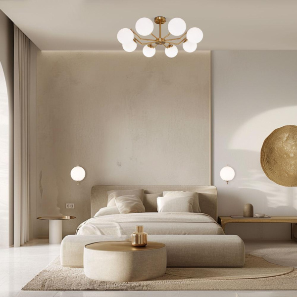 Настенный светильник со стеклянным плафоном 70153/1 латунь