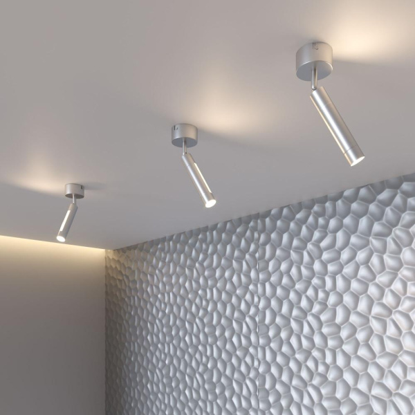 Настенный светодиодный светильник в стиле минимализм 20084/1 LED серебро