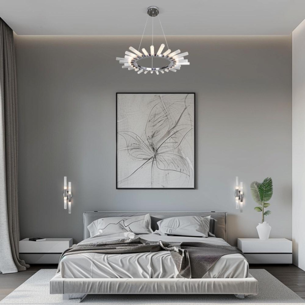 Настенный светильник со стеклянными плафонами 558/4 хром