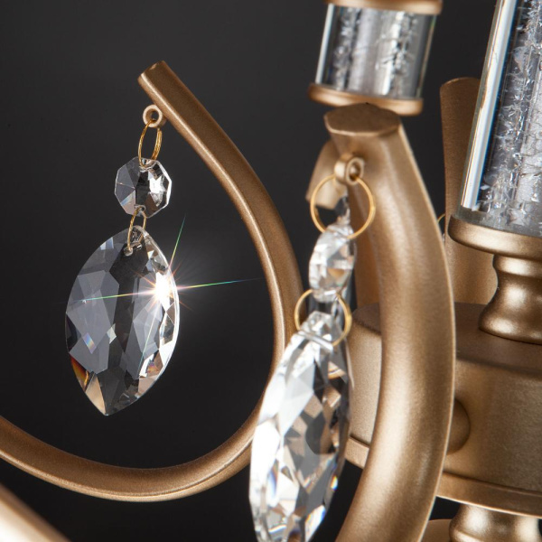 Подвесная люстра с тканевыми абажурами 60103/5 перламутровое золото