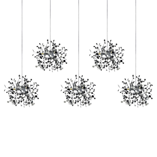 L5PL721134 Подвес пятерной линейный EXTRA 5x3x5W(led) G9  (721134 - 5 + 572164 -1) ХРОМ