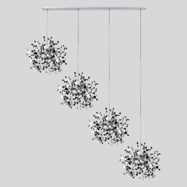 L4PL721134 Подвес четверной линейный EXTRA 4x3x5W(led) G9  (721134 - 4 + 572144 -1) ХРОМ