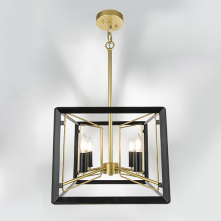 713447 Люстра REGOLO 4х40W E14 ЧЕРНЫЙ МАТОВЫЙ/ЗОЛОТО
