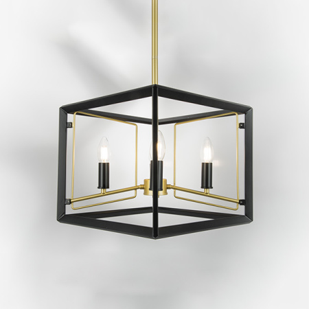 713447 Люстра REGOLO 4х40W E14 ЧЕРНЫЙ МАТОВЫЙ/ЗОЛОТО