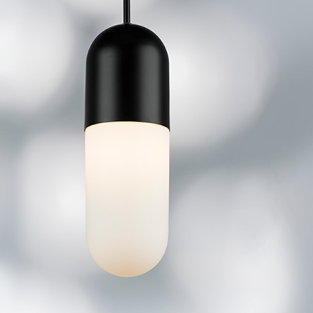 690117 Люстра RAMO 1х40W E27 ЧЕРНЫЙ МАТОВЫЙ/БЕЛЫЙ