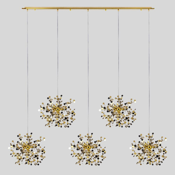 L5PL721132 Подвес пятерной линейный EXTRA 5x3x5W(led) G9  (721132 - 5 + 572162 -1) ЗОЛОТО