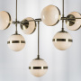 813191 Люстра GLOBO 9х40W E14 electroplating bronze/white
