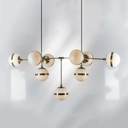813191 Люстра GLOBO 9х40W E14 electroplating bronze/white