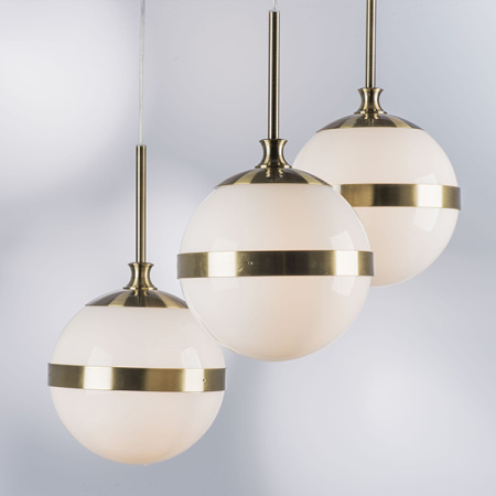 813131 Люстра GLOBO 3х40W E14 electroplating bronze/white