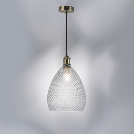 798021 Люстра GENNI 1х40W E27 ЛАТУНЬ/ПРОЗРАЧНЫЙ