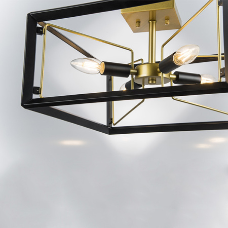 713347 Люстра REGOLO 4х40W E14 ЧЕРНЫЙ МАТОВЫЙ/ЗОЛОТО