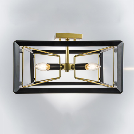 713347 Люстра REGOLO 4х40W E14 ЧЕРНЫЙ МАТОВЫЙ/ЗОЛОТО