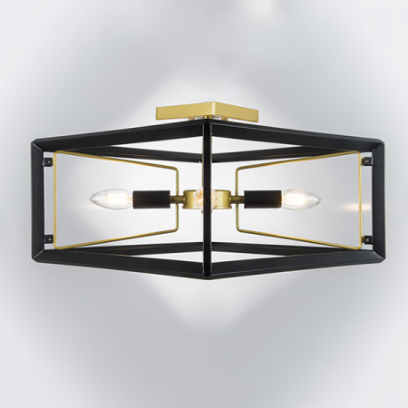 713347 Люстра REGOLO 4х40W E14 ЧЕРНЫЙ МАТОВЫЙ/ЗОЛОТО
