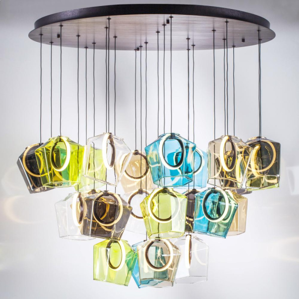 796349 Люстра CARAMELLO LED 24х6W 2600LM КОФЕЙНЫЙ/МУЛЬТИКОЛОР 3000K