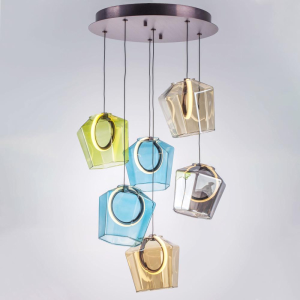 796169 Люстра CARAMELLO LED 6х6W 700LM КОФЕЙНЫЙ/МУЛЬТИКОЛОР 3000K