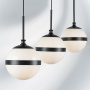 813117 Подвес GLOBO 1х40W E14 black/white