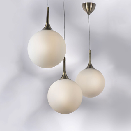 813021 Подвес GLOBO 1х40W E14 electroplating bronze/white