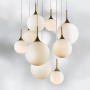 813092 Люстра GLOBO 9х40W E14 gold/white
