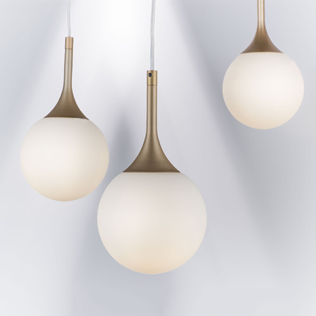 813013 Подвес GLOBO 1х40W E14 champagne gold/white