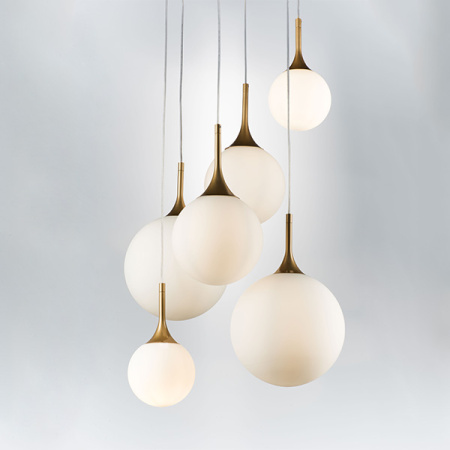 813062 Люстра GLOBO 6х40W E14 gold/white